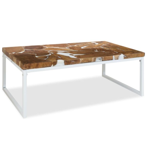 vidaXL Couchtisch Teak Harz 110 x 60 x 40 cm