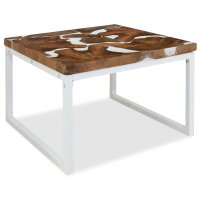 vidaXL Couchtisch Teak Harz 60 x 60 x 40 cm