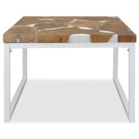 vidaXL Couchtisch Teak Harz 60 x 60 x 40 cm