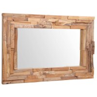 vidaXL Dekorativer Spiegel Teak 90 x 60 cm Rechteckig