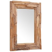 vidaXL Dekorativer Spiegel Teak 90 x 60 cm Rechteckig