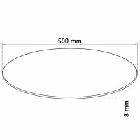 vidaXL Tischplatte aus geh&auml;rtetem Glas rund 500 mm