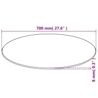 vidaXL Tischplatte aus geh&auml;rtetem Glas Rund 700 mm