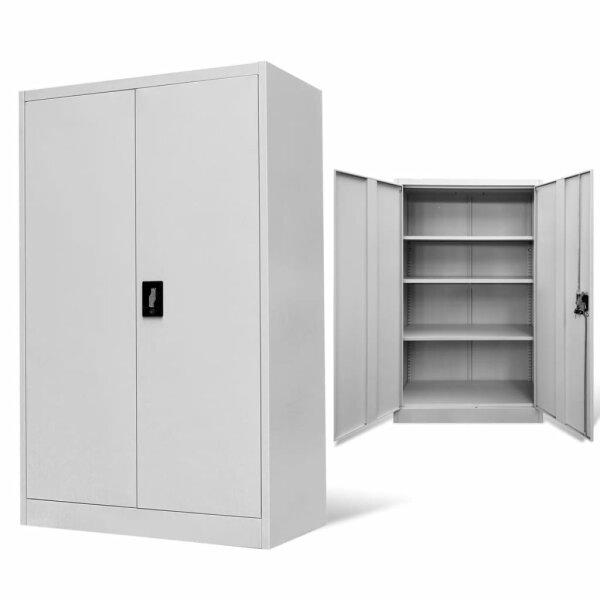 vidaXL Aktenschrank 90&times;40&times;140 cm Stahl Grau