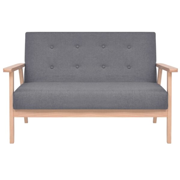 vidaXL 2-Sitzer Sofa Stoff Dunkelgrau