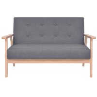 vidaXL 2-Sitzer Sofa Stoff Dunkelgrau