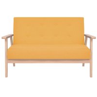vidaXL 2-Sitzer Sofa Stoff Gelb
