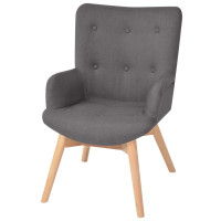vidaXL Sessel mit Fußhocker Grau Stoff
