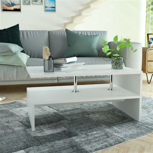 vidaXL Couchtisch Holzwerkstoff 90x59x42 cm Wei&szlig;