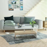 vidaXL Couchtisch Holzwerkstoff 90x59x42 cm Eiche und Wei&szlig;