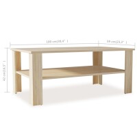 vidaXL Couchtisch Holzwerkstoff 100x59x42 cm Eiche