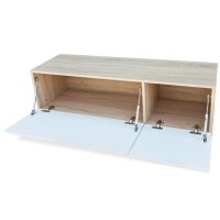 vidaXL TV-Schrank Holzwerkstoff 120x40x34 cm Hochglanz-Wei&szlig; und Eiche