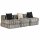 vidaXL 3-Sitzer Modularer Pouf Grau Gestreift Stoff