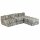 vidaXL 3-Sitzer Modularer Pouf Grau Gestreift Stoff