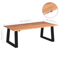 vidaXL Couchtisch Akazienholz Massiv 110 x 60 x 40 cm