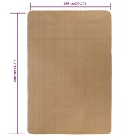 vidaXL Teppich Jute mit Latexr&uuml;cken 140 x 200 cm Naturfarben