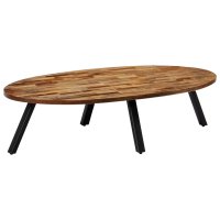vidaXL Couchtisch Recyceltes Massivholz Teak Oval 120 x...