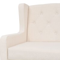 vidaXL 3-Sitzer-Sofa Stoff Cremewei&szlig;