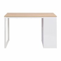 vidaXL Schreibtisch 120×60×75 cm Eichenbraun und Weiß