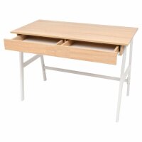 vidaXL Schreibtisch 110x55x75 cm Eichenbraun und Weiß