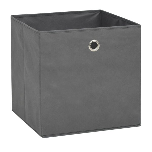 vidaXL Aufbewahrungsboxen 10 Stk. Vliesstoff 32 x 32 x 32 cm Grau