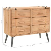 vidaXL Schubladenschrank Tannenholz Massiv 91 &times; 35 &times; 73 cm