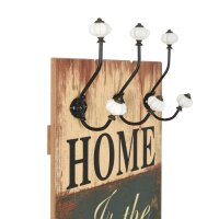 vidaXL Wandgarderobe mit 6 Haken 120 x 40 cm &quot;HOME IS&quot;