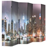 vidaXL Raumteiler klappbar 228 x 170 cm New York bei Nacht