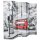 WOWONA Raumteiler klappbar 200 x 170 cm London Bus Schwarz-Wei?