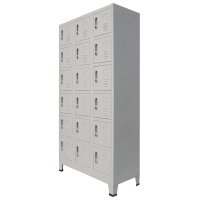 vidaXL Schlie&szlig;fachschrank mit 18 F&auml;chern Metall 90x40x180 cm