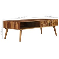 vidaXL Couchtisch Massivholz mit Honig-Finish 110x50x37 cm