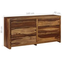 vidaXL Schubladenschrank Massivholz 160&times;40&times;80 cm