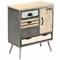 vidaXL Sideboard Mangoholz Massiv und Stahl 65 x 33 x 76 cm