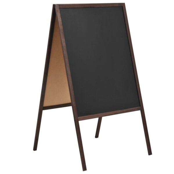 vidaXL Tafel Kundenstopper Doppelseitig Zedernholz Freistehend 60&times;80cm