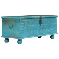 vidaXL Aufbewahrungstruhe Mangoholz Massiv 100 x 40 x 41 cm Blau