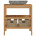vidaXL Waschtischunterschrank Teak Massiv mit Flussstein Waschbecken