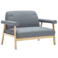 WOWONA 2-Sitzer-Sofa Stoff Hellgrau