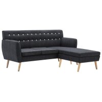 vidaXL Sofa L-Form Stoff 171,5x138x81,5 cm Dunkelgrau