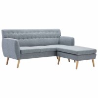 vidaXL Sofa L-Form Stoff 171,5x138x81,5 cm Hellgrau