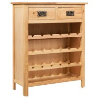 vidaXL Weinschrank 72x32x90 cm Massivholz Eiche