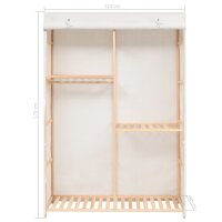 vidaXL Kleiderschrank mit 3 Ebenen 110 x 40 x 170 cm