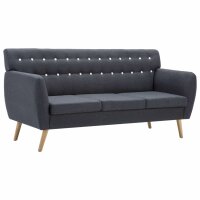 vidaXL 3-Sitzer-Sofa Stoff 172x70x82 cm Dunkelgrau