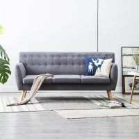 vidaXL 3-Sitzer-Sofa Stoff 172x70x82 cm Hellgrau