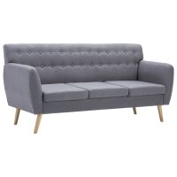 vidaXL 3-Sitzer-Sofa Stoff 172x70x82 cm Hellgrau