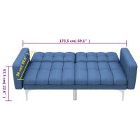 vidaXL Schlafsofa Blau Stoff