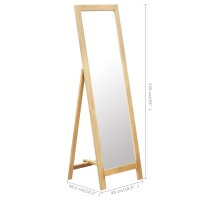 vidaXL Standspiegel 48 x 46,5 x 150 cm Massivholz Eiche