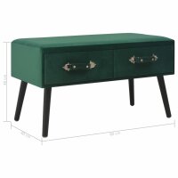 WOWONA Couchtisch Gr?n 80 x 40 x 46 cm Samt