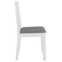 vidaXL Esszimmerstühle mit Polstern 2 Stk. Weiß Massivholz