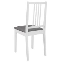 vidaXL Esszimmerstühle mit Polstern 2 Stk. Weiß Massivholz