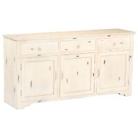 vidaXL Sideboard Wei&szlig; 160 x 40 x 80 cm Massivholz Mango